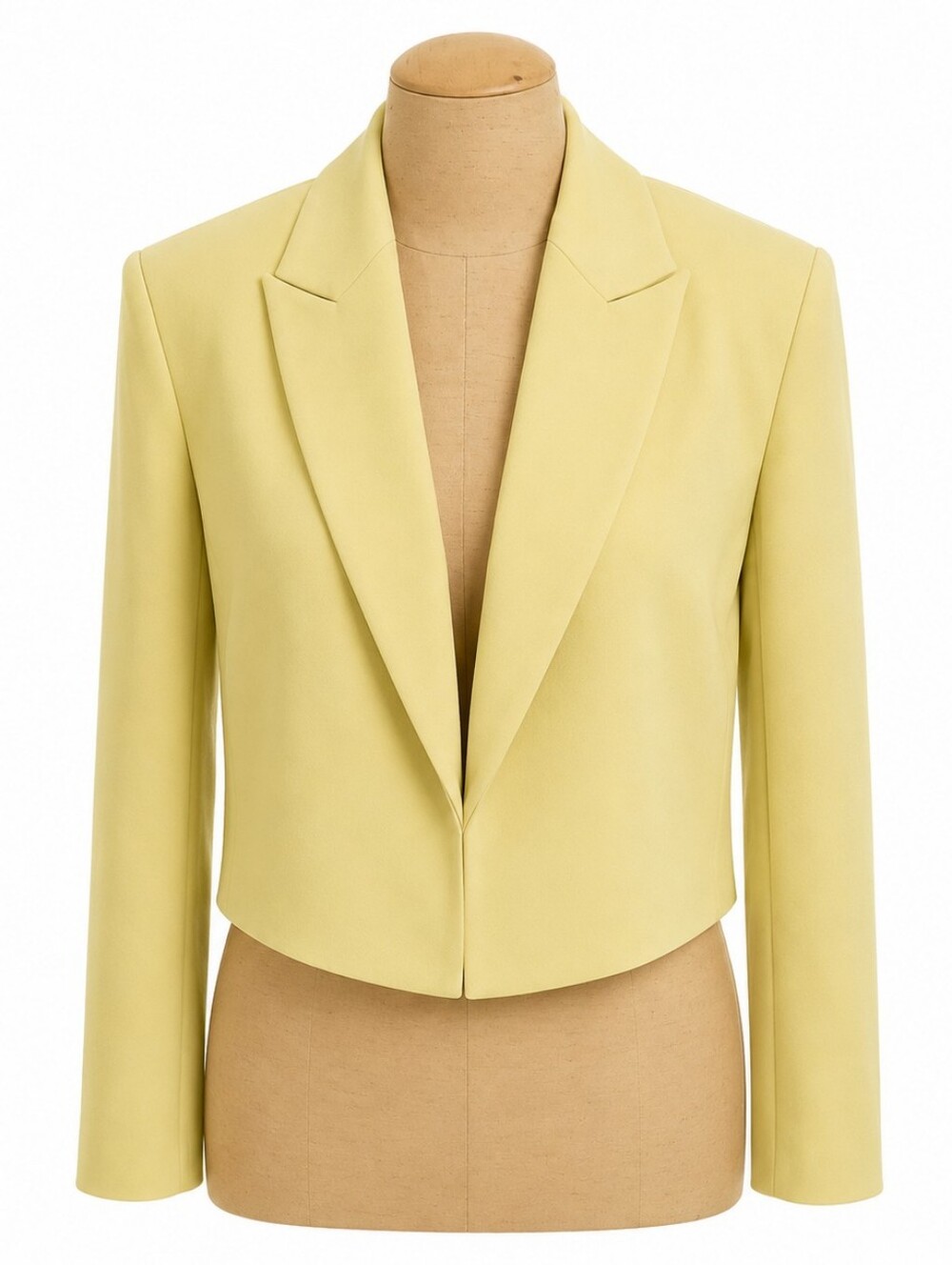 NWT Calvin Klein Cropped Blazer Pastel Yellow Size 8